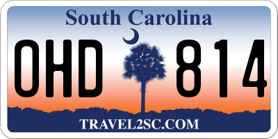 SC license plate OHD814
