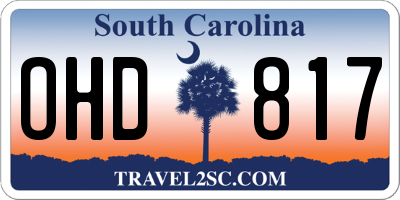 SC license plate OHD817