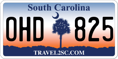 SC license plate OHD825