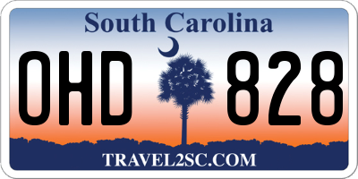 SC license plate OHD828
