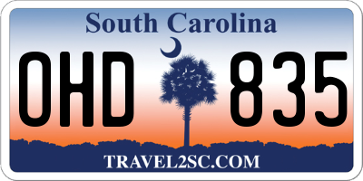 SC license plate OHD835