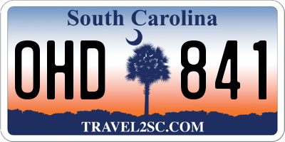 SC license plate OHD841