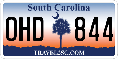 SC license plate OHD844