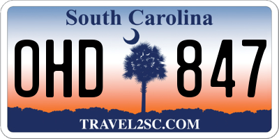 SC license plate OHD847