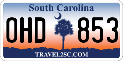 SC license plate OHD853
