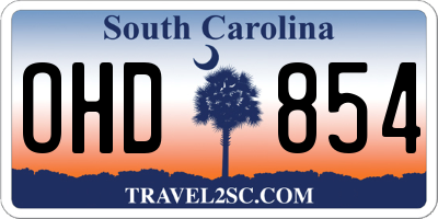 SC license plate OHD854