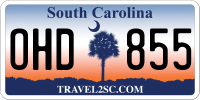 SC license plate OHD855