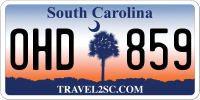 SC license plate OHD859