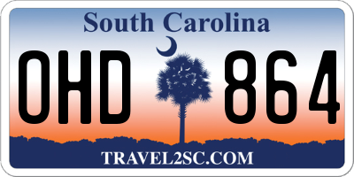 SC license plate OHD864