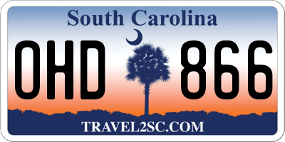 SC license plate OHD866