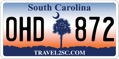 SC license plate OHD872
