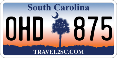 SC license plate OHD875