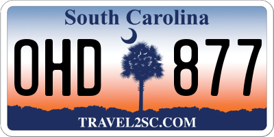 SC license plate OHD877