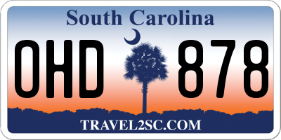 SC license plate OHD878