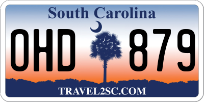 SC license plate OHD879