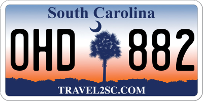 SC license plate OHD882