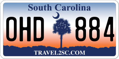 SC license plate OHD884