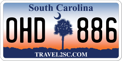 SC license plate OHD886