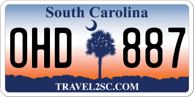 SC license plate OHD887