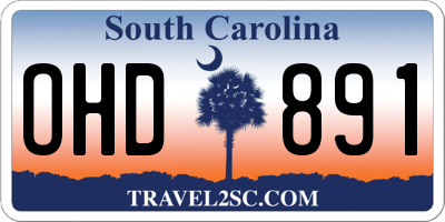 SC license plate OHD891