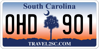 SC license plate OHD901