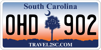 SC license plate OHD902