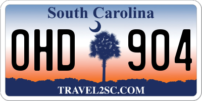 SC license plate OHD904