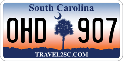 SC license plate OHD907