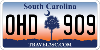 SC license plate OHD909