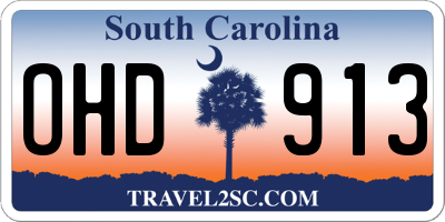 SC license plate OHD913