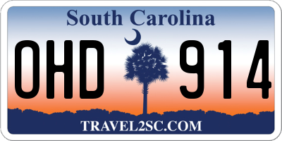 SC license plate OHD914