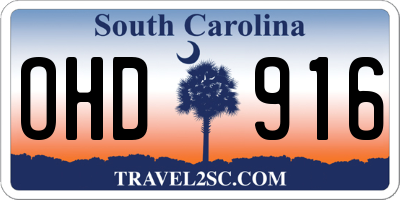 SC license plate OHD916