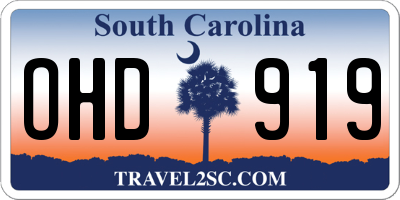 SC license plate OHD919