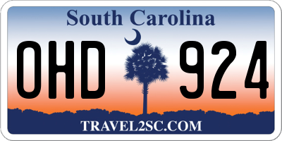 SC license plate OHD924