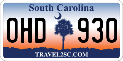 SC license plate OHD930
