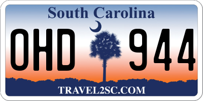SC license plate OHD944