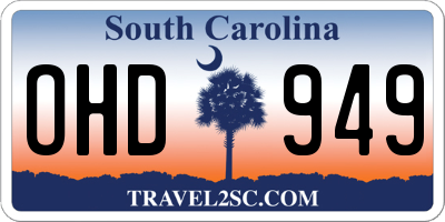 SC license plate OHD949