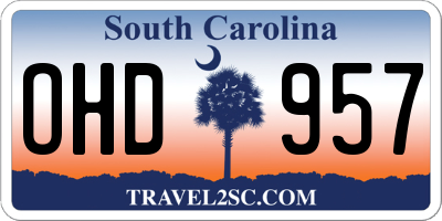 SC license plate OHD957