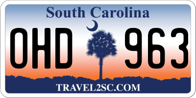 SC license plate OHD963