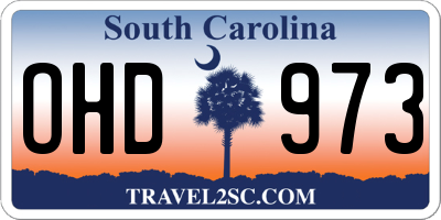 SC license plate OHD973