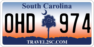 SC license plate OHD974