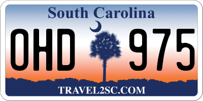 SC license plate OHD975