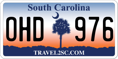 SC license plate OHD976