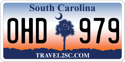 SC license plate OHD979