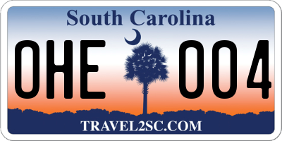 SC license plate OHE004