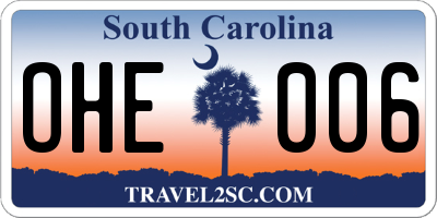 SC license plate OHE006