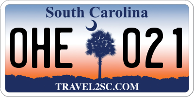 SC license plate OHE021