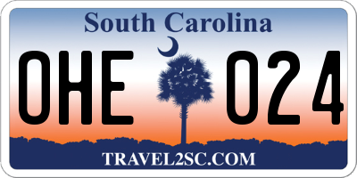 SC license plate OHE024