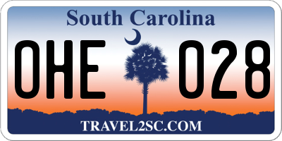 SC license plate OHE028