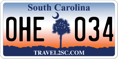 SC license plate OHE034